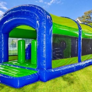 green and blue obstacle course